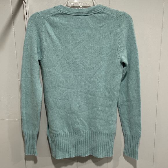 Y2K Old Navy Womens Preppy Fitted Sweater Size Small Blue Angora Wool Blend - Picture 3 of 6